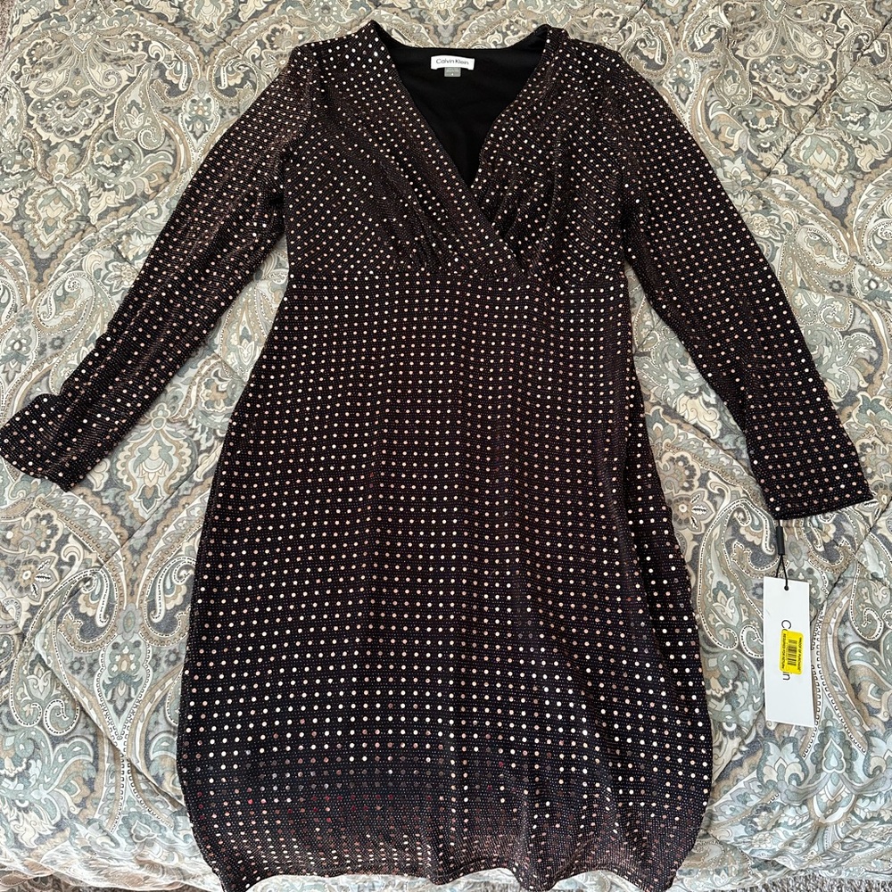 Calvin Klein Rose Gold Formal Dress NWT